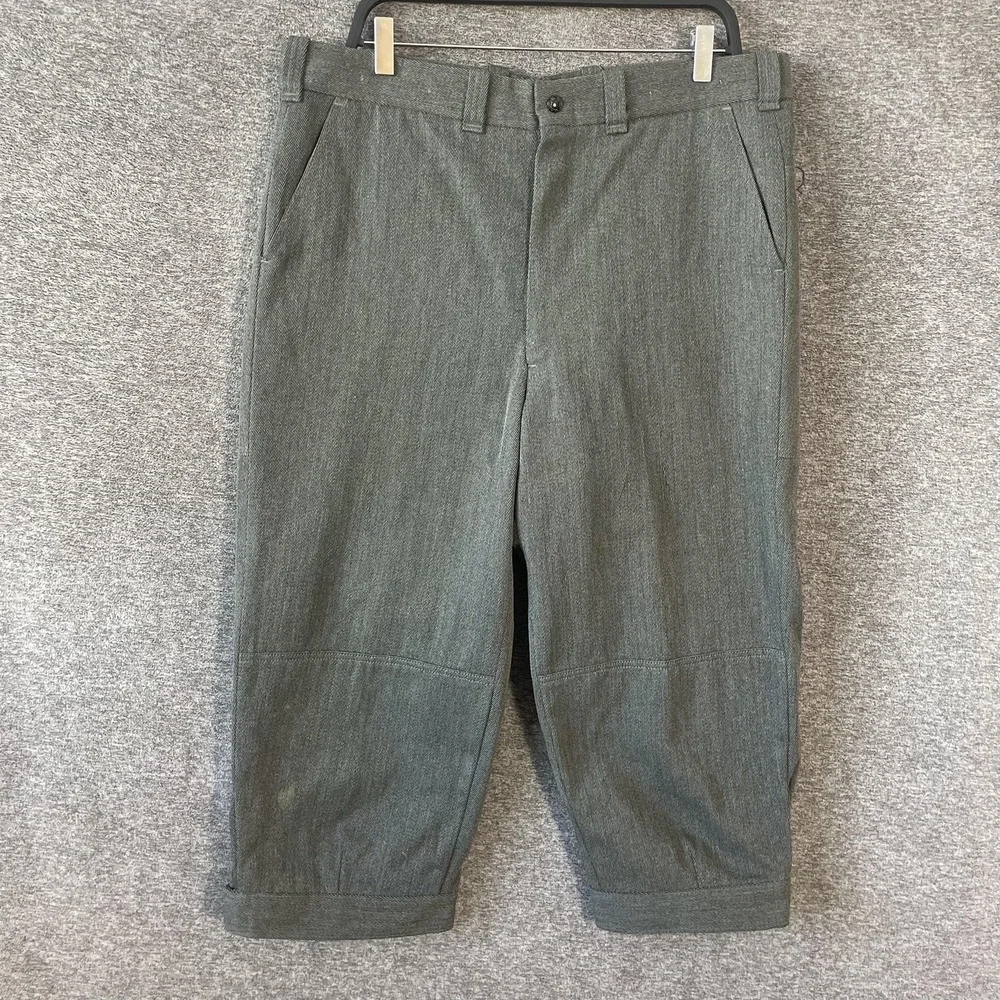 Vintage Filson Pants Men 38x22 Green Wool Cropped Tweed Workwear Cuffed Whipcord